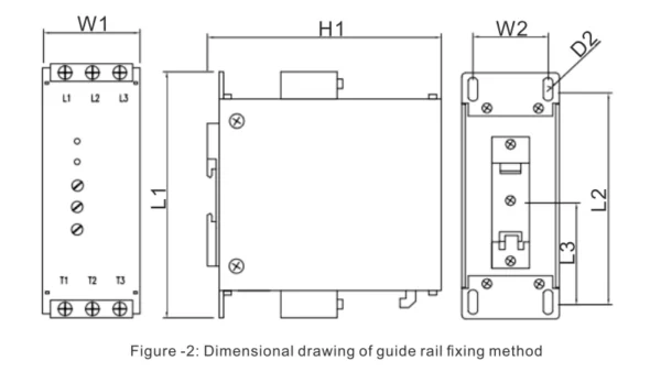 SST ESMS series Built in bypass motor soft starter Installation Dimension