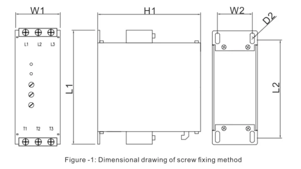 SST ESMS series Built in bypass motor soft starter Installation Dimension